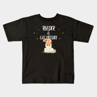 Reader and Cat Mother Kids T-Shirt